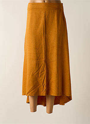 Jupe mi-longue coupe évasée jaune TENDANCE UNIQUE femme