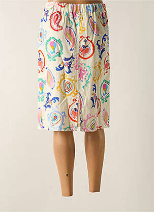Jupe mi-longue coupe droite blanc TENDANCE UNIQUE femme