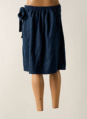 Jupe mi-longue coupe droite bleu TENDANCE UNIQUE femme