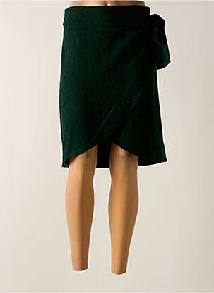 Jupe mi-longue coupe droite vert TENDANCE UNIQUE femme