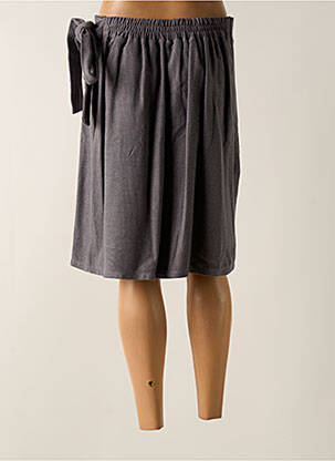 Jupe mi-longue coupe droite gris TENDANCE UNIQUE femme