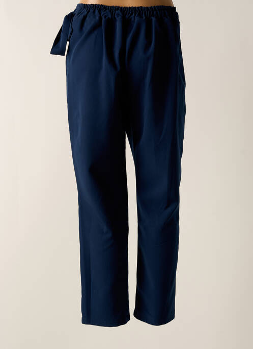 Pantalon slim taille élastique bleu TENDANCE UNIQUE femme