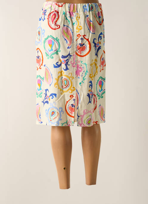 Jupe mi-longue blanc TENDANCE UNIQUE pour femme