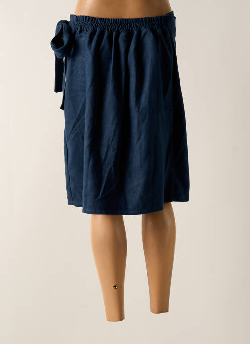 Jupe mi-longue bleu TENDANCE UNIQUE pour femme