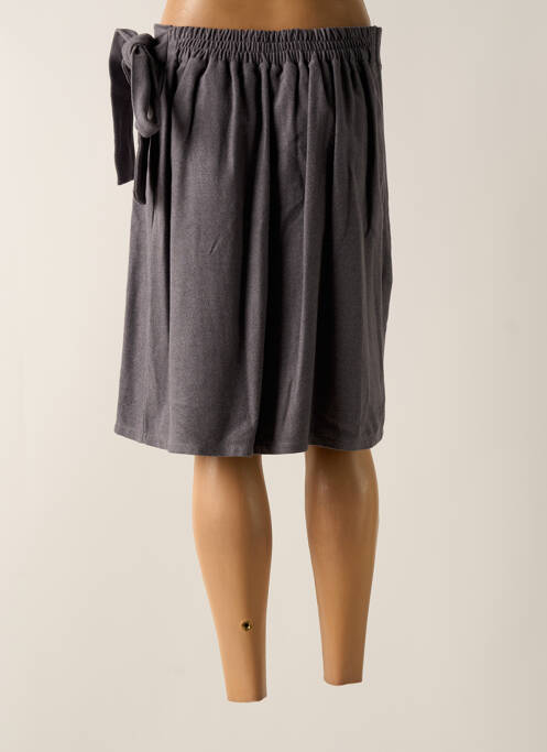 Jupe mi-longue gris TENDANCE UNIQUE pour femme