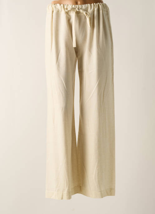 Pantalon droit beige TENDANCE UNIQUE pour femme