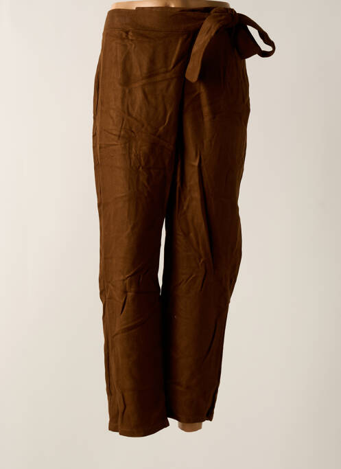 Pantalon slim marron TENDANCE UNIQUE pour femme