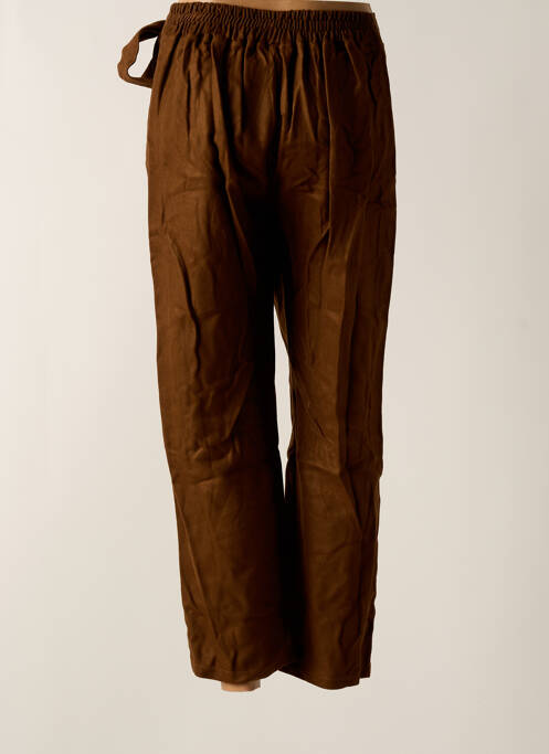 Pantalon slim marron TENDANCE UNIQUE pour femme