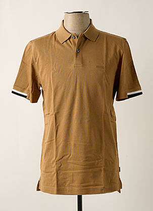 Polo stretch manches courtes marron HUGO BOSS homme