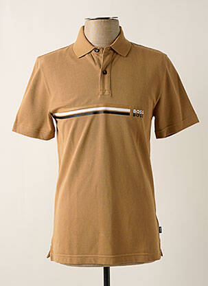 Polo stretch manches courtes marron HUGO BOSS homme