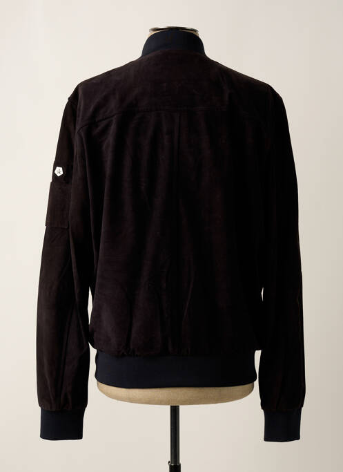 Veste en cuir noir MILESTONE pour homme