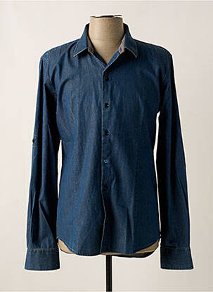 Chemise manches longues manches longues bleu NUMEROLOGIE homme