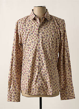 Chemise manches longues manches longues beige NUMEROLOGIE homme