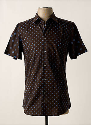 Chemise manches courtes coupe droite marron PAUL SMITH homme