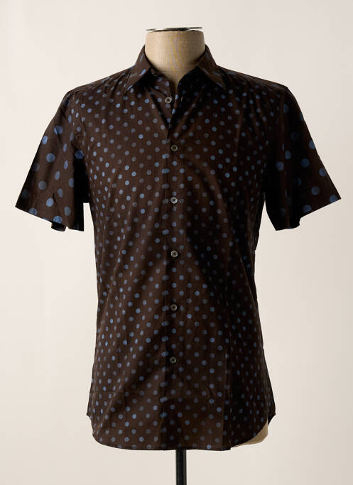 Chemise manches courtes coupe droite marron PAUL SMITH homme