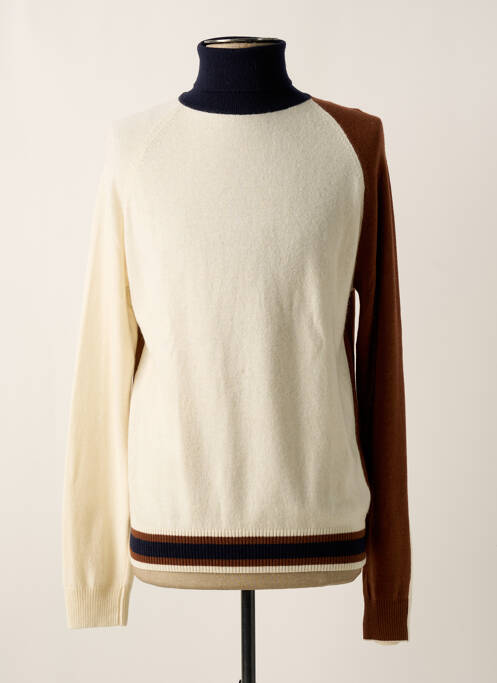 Pull col roulé beige MANUEL RITZ pour homme