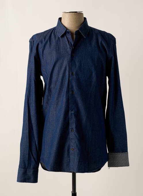 Chemise manches longues bleu NUMEROLOGIE pour homme