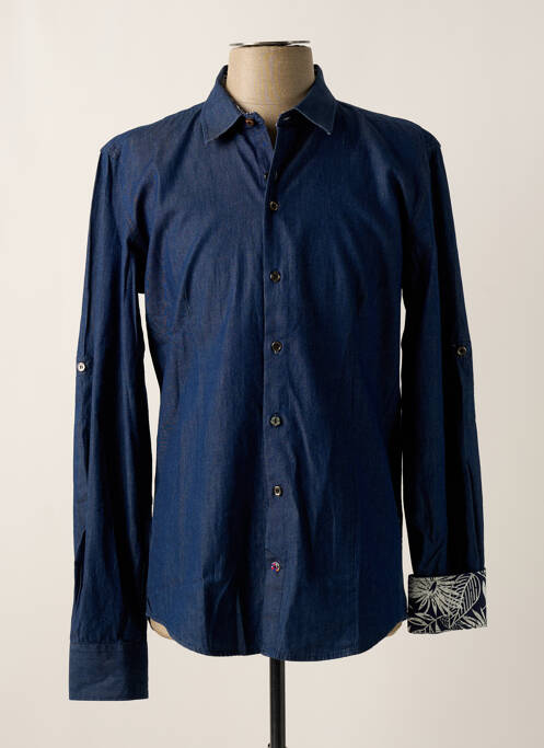 Chemise manches longues bleu NUMEROLOGIE pour homme