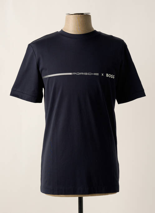 T-shirt bleu PORSCHE X BOSS pour homme