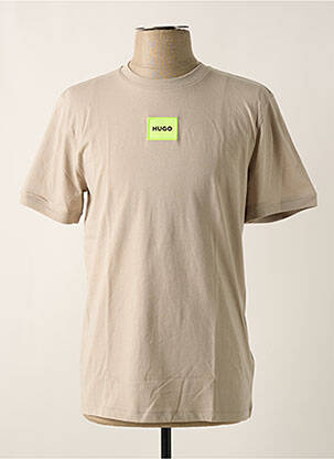 T-shirt broderie manches courtes beige HUGO BOSS homme