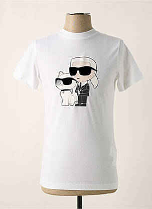 T-shirt coupe cintrée manches courtes blanc KARL LAGERFELD homme