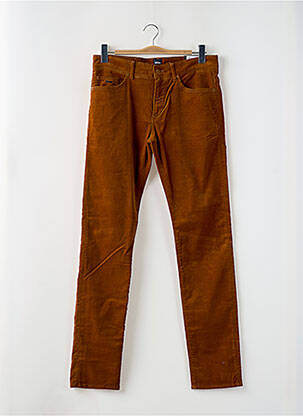 Pantalon slim fermeture zippée sous rabat boutonné taille normale marron HUGO BOSS homme