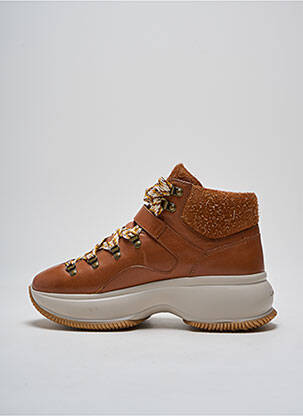 Baskets matière lisse talon de 4 à 6cm marron HOGAN femme