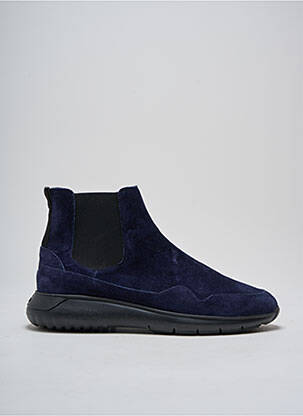 Bottines/boots nubuck talon plat jusqu'à 3cm bleu HOGAN femme