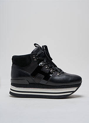 Baskets matière lisse talon de 4 à 6cm noir HOGAN femme