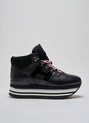 Baskets matière lisse talon de 4 à 6cm noir HOGAN femme