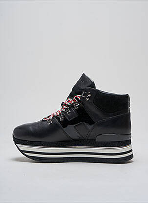 Baskets matière lisse talon de 4 à 6cm noir HOGAN femme