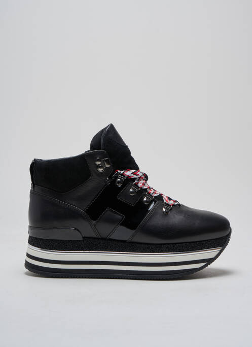 Baskets matière lisse talon de 4 à 6cm noir HOGAN femme