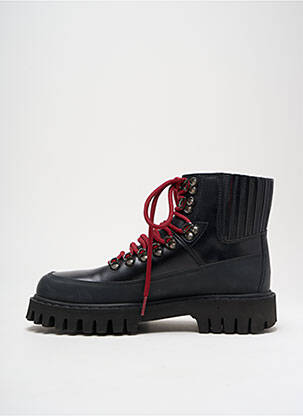 Bottines/boots tissage satiné talon bas noir JEAN BAPTISTE RAUTUREAU homme