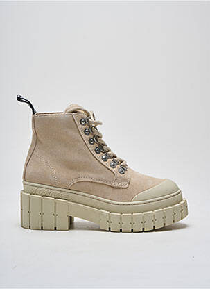 Bottines/boots nubuck talon de 4 à 6cm beige NO NAME femme