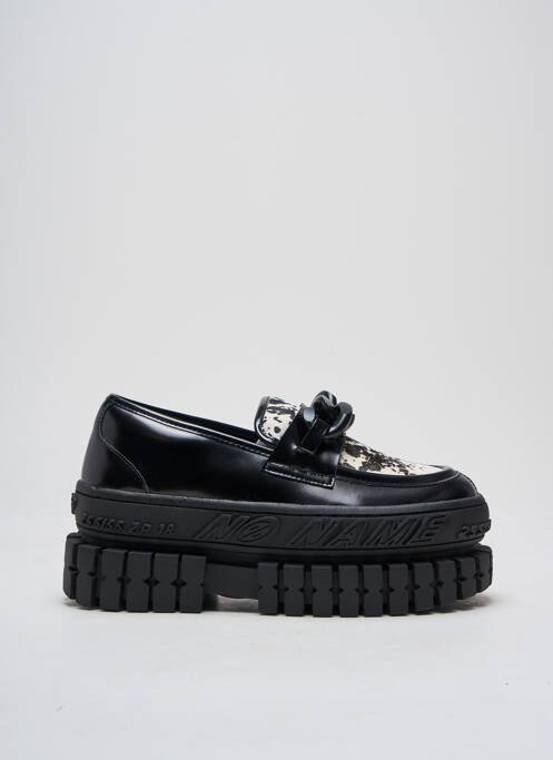 Mocassins tissage satiné talon de 7 à 9cm noir NO NAME femme