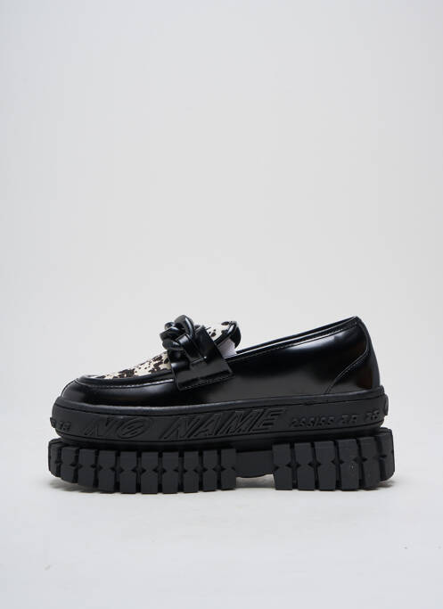 Mocassins tissage satiné talon de 7 à 9cm noir NO NAME femme