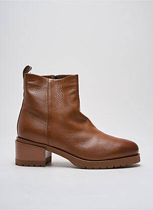 Bottines/boots matière lisse talon de 4 à 6cm marron SANTONI femme