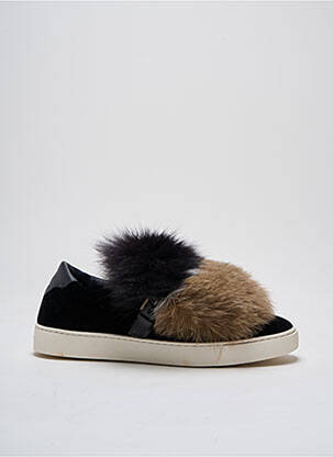 Baskets fermeture elastique talon plat jusqu'à 3cm noir SANTONI femme