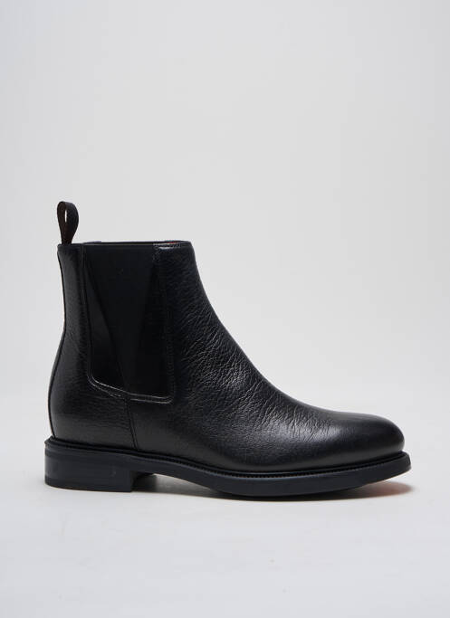 Bottines/boots tissage satiné talon plat jusqu'à 3cm noir SANTONI femme