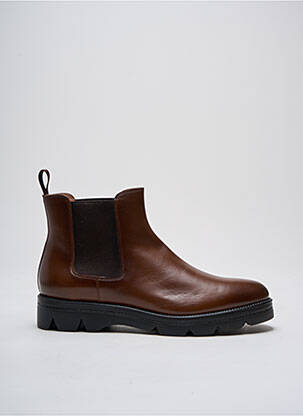 Bottines/boots matière lisse talon plat jusqu'à 3cm marron SANTONI femme