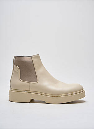 Bottines/boots matière lisse talon plat jusqu'à 3cm beige SANTONI femme