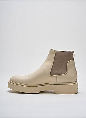 Bottines/boots matière lisse talon plat jusqu'à 3cm beige SANTONI femme
