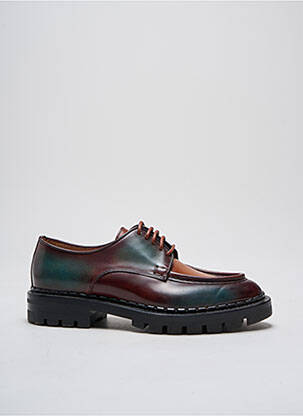 Derbies tissage satiné talon plat jusqu'à 3cm vert SANTONI femme