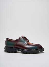 Derbies tissage satiné talon plat jusqu'à 3cm vert SANTONI femme