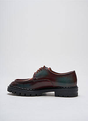 Derbies tissage satiné talon plat jusqu'à 3cm vert SANTONI femme