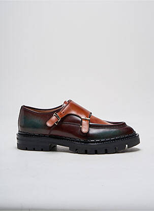 Derbies tissage satiné talon plat jusqu'à 3cm vert SANTONI femme
