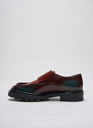 Derbies tissage satiné talon plat jusqu'à 3cm vert SANTONI femme