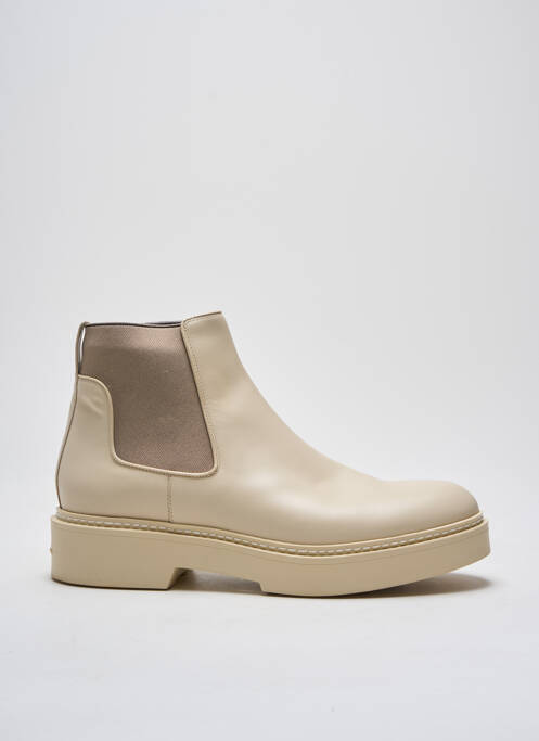 Bottines/boots matière lisse talon plat jusqu'à 3cm beige SANTONI femme