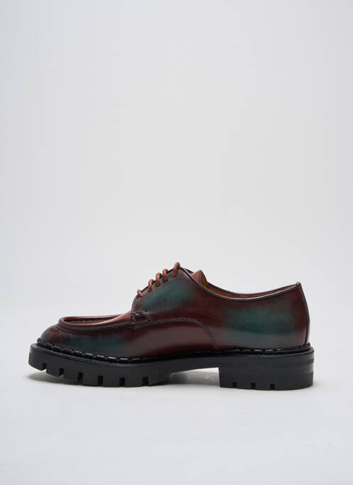 Derbies tissage satiné talon plat jusqu'à 3cm vert SANTONI femme