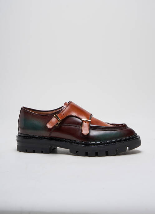 Derbies tissage satiné talon plat jusqu'à 3cm vert SANTONI femme